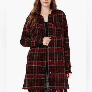 Shacket/Overshirt Red/Black Tweed Sz S